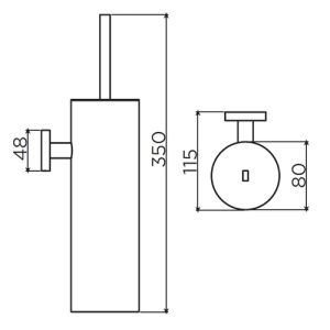 Clou Flat CL090204120 toiletborstelgarnituur wand mat wit