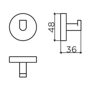 Clou Flat CL090206420 set van 2 kledinghaken mat wit