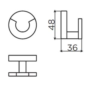 Clou Flat CL090206620 dubbele kledinghaak mat wit