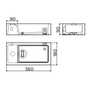 Clou Flush 3 CL031303202 aluite fontein 36cm wit (met handdoekhouder chroom)