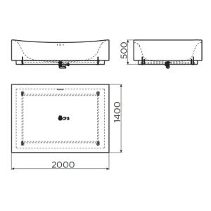Clou Hammock CL0560020 vrijstaand bad 200x140 acryl wit