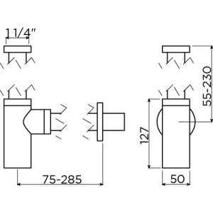 Clou InBe IB065300121 wastafel designsifon type 1, rond, mat zwart