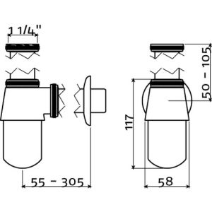 Clou InBe IB0653090 bekersifon t.b.v. Flush 6 fontein chroom