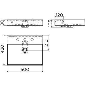 Clou New Wash Me CL0230430 wastafel 50x42cm mat zwart keramiek