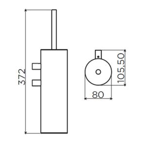 Clou Sjokker SJ092600220 toiletborstelgarnituur wand mat wit