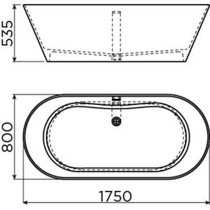 Clou Solium CL0570010 vrijstaand bad 175x80 aluite mat wit