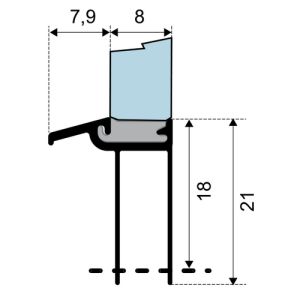 Duka GUML424 lang afdichtprofiel 100cm transparant, 8mm