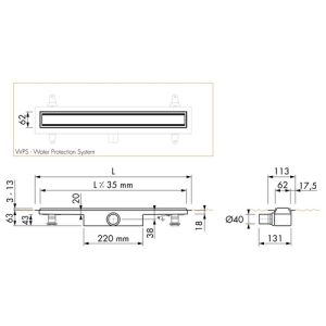 Easy Drain Compact 30 TAF Low EDM1TAFLT80030 douchegoot 80cm zijuitloop