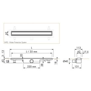 Easy Drain Compact 30 TAF Low EDM1TAFLZ100030 douchegoot 100cm zijuitloop
