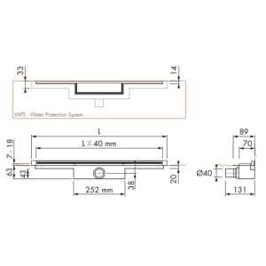 Easy Drain M-line MLINE90030 douchegoot 90cm zijuitloop