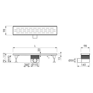 Easy Drain Multi EDM1400 douchegoot 140cm zijuitloop