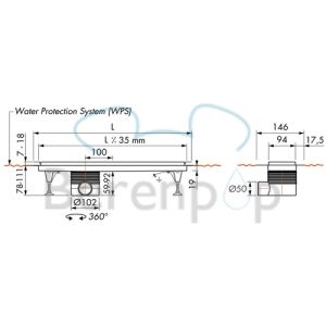 Easy Drain Multi TAF EDMTAF800 douchegoot 80X15cm (OUTLET)
