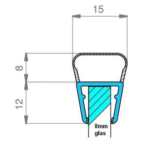 Exa-Lent Universal DS252008 helder doucheprofiel 1 balgje van 8mm (bolletje) 200cm - 8mm