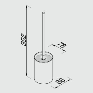Geesa AIM 91841102 toiletborstelhouder (zwarte borstelkop) chroom