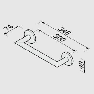 Geesa Nemox Black 91650606 badgreep 30cm mat zwart