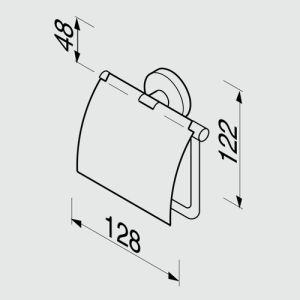 Geesa Nemox Black 91650806 toiletrolhouder met klep mat zwart