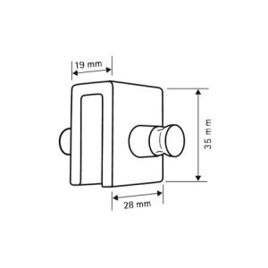 HSK Comfort & Onderhoud 100024 dubbele haak voor 5-8 mm glasdikte chroom