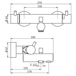 HSK Shower & Co! 1000109 showerset 1.09 rond (badthermostaat + badset) chroom