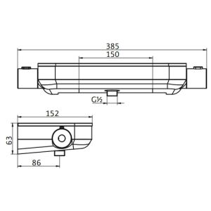 HSK Shower & Co! 1100164 opbouw veiligheidsthermostaat AquaTray met planchet chroom