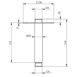 HSK Shower & Co! 1180006 plafonduitloop met afdekplaat Softcube 140mm chroom