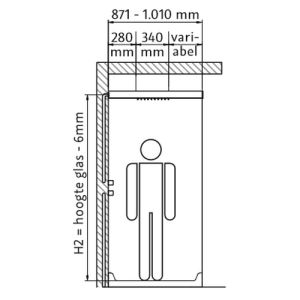 HSK Shower & Co! 1900006 regendouche Lavida voor glasopname Walk In RVS gepolijst