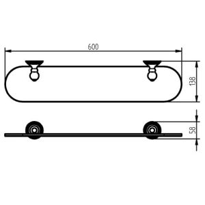 Haceka Allure 1126170 planchet 600mm helder glas/chroom