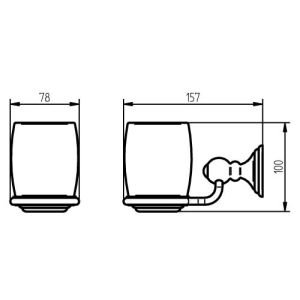 Haceka Allure 1126171 glashouder porselein/ chroom