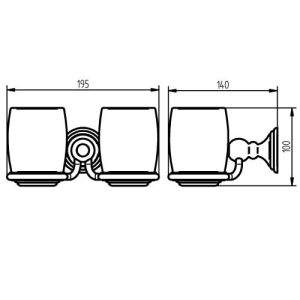 Haceka Allure 1126175 dubbele glashouder porselein/ chroom