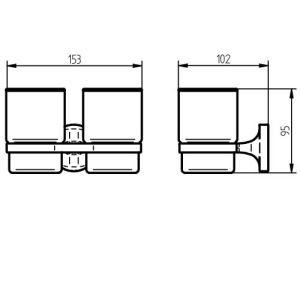 Haceka Aspen 1110700 dubbele glashouder helder glas/ chroom
