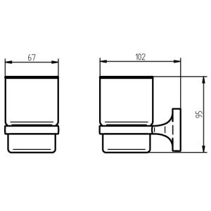 Haceka Aspen 1111994 glashouder helder glas/ chroom