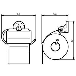 Haceka Aspen 1209511 closetrolhouder met klep mat zwart