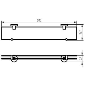 Haceka Kosmos Tec 1124682 planchet 600mm gesatineerd glas/ RVS geborsteld