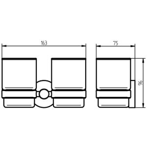 Haceka Kosmos Wit 1145587 dubbele glashouder gesatineerd glas/ wit