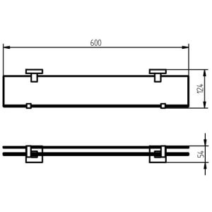Haceka Mezzo Tec 1124442 planchet 600mm gesatineerd glas/ RVS geborsteld