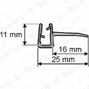 Huppe universeel 070021 afdichtingsprofiel, 195cm / 5mm *niet meer leverbaar*