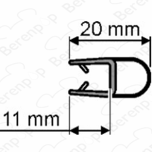Huppe universeel 070039 o-profiel, 201cm / 6mm