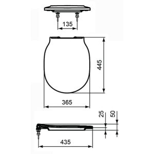 Ideal Standard Connect Air E036701 toiletzitting met deksel wit