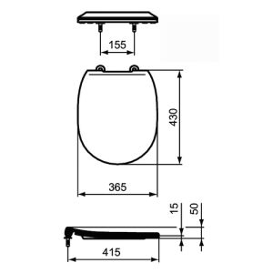 Ideal Standard Connect E772301 toiletzitting met deksel wit