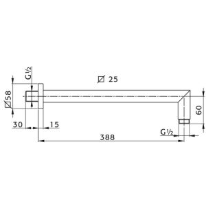 Pure BK350 wandarm 390mm chroom