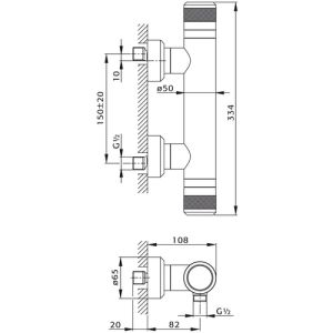 Pure Chronos CH5751 opbouw douche thermostaatkraan chroom
