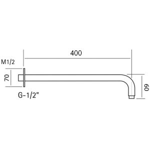 Pure RVS 316 Serie RV3530 wandarm 400mm RVS geborsteld