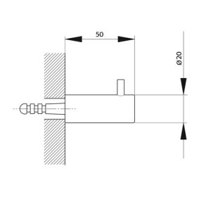Pure RVS 316 Serie RV7101 handdoekhaak RVS geborsteld