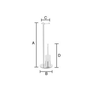 Smedbo Outline FK312P toiletborstelgarnituur met toiletrolhouder standaard chroom