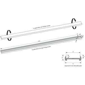 Brauer DR-MRF160NG douchegoot met multifunctioneel rooster en flens 7 x 160cm RVS geborsteld