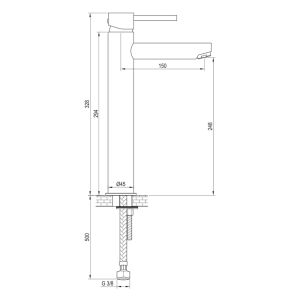 Brauer Edition 5-GG-002 verhoogde opbouw wastafelmengkraan model A goud geborsteld PVD