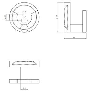 Clou Flat CL090206641 dubbele kledinghaak rvs geborsteld