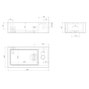 Clou Flush 3 CL0338030 keramiek fontein 36cm mat blauw