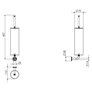 Clou Kaldur CL/09.05041.29 toiletborstelgarnituur wand chroom