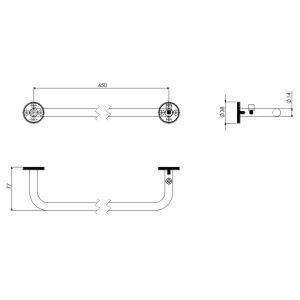 Clou Kaldur CL/09.05057.41 handdoekrek 65cm RVS geborsteld