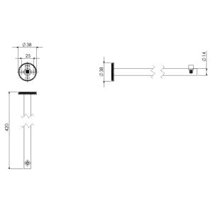 Clou Kaldur CL/09.05058.84 handdoekrek gunmetal geborsteld PVD